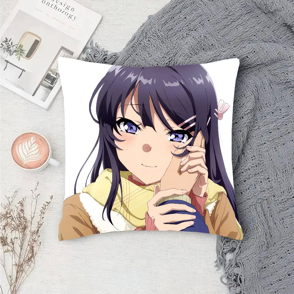 Mai Sakurajima Anime Pillow Case Sofa Cushion Cover Room Home Decoration