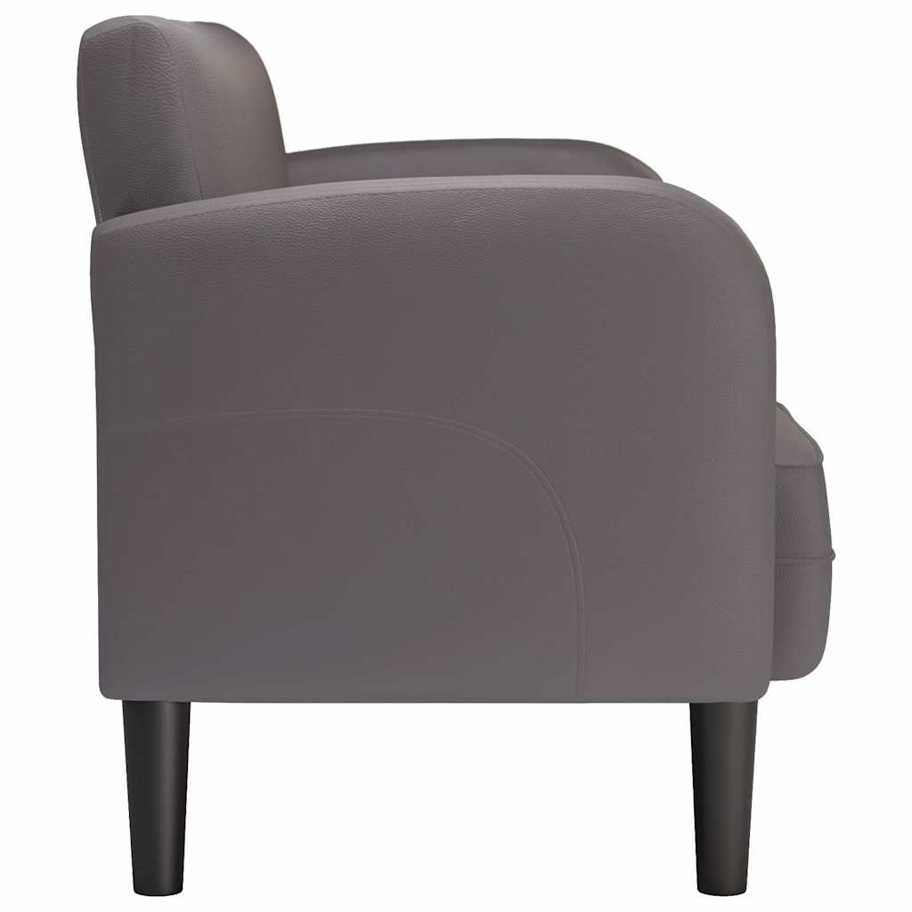 2 Seater Sofa Gray 110 cm Faux Leather