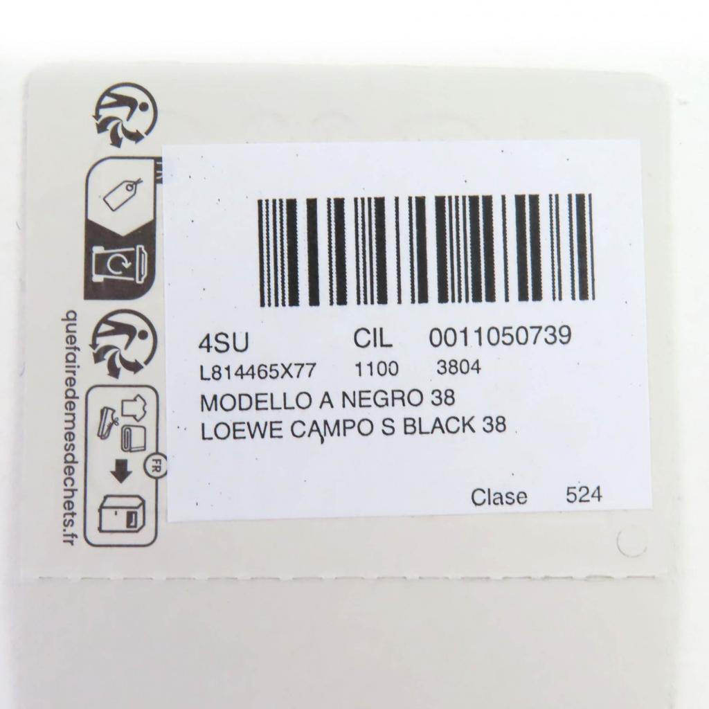 Pristine LOEWE Sandals CAMPO Logo Buckle Gurkha Sandals Black 39 L814465X77 Used