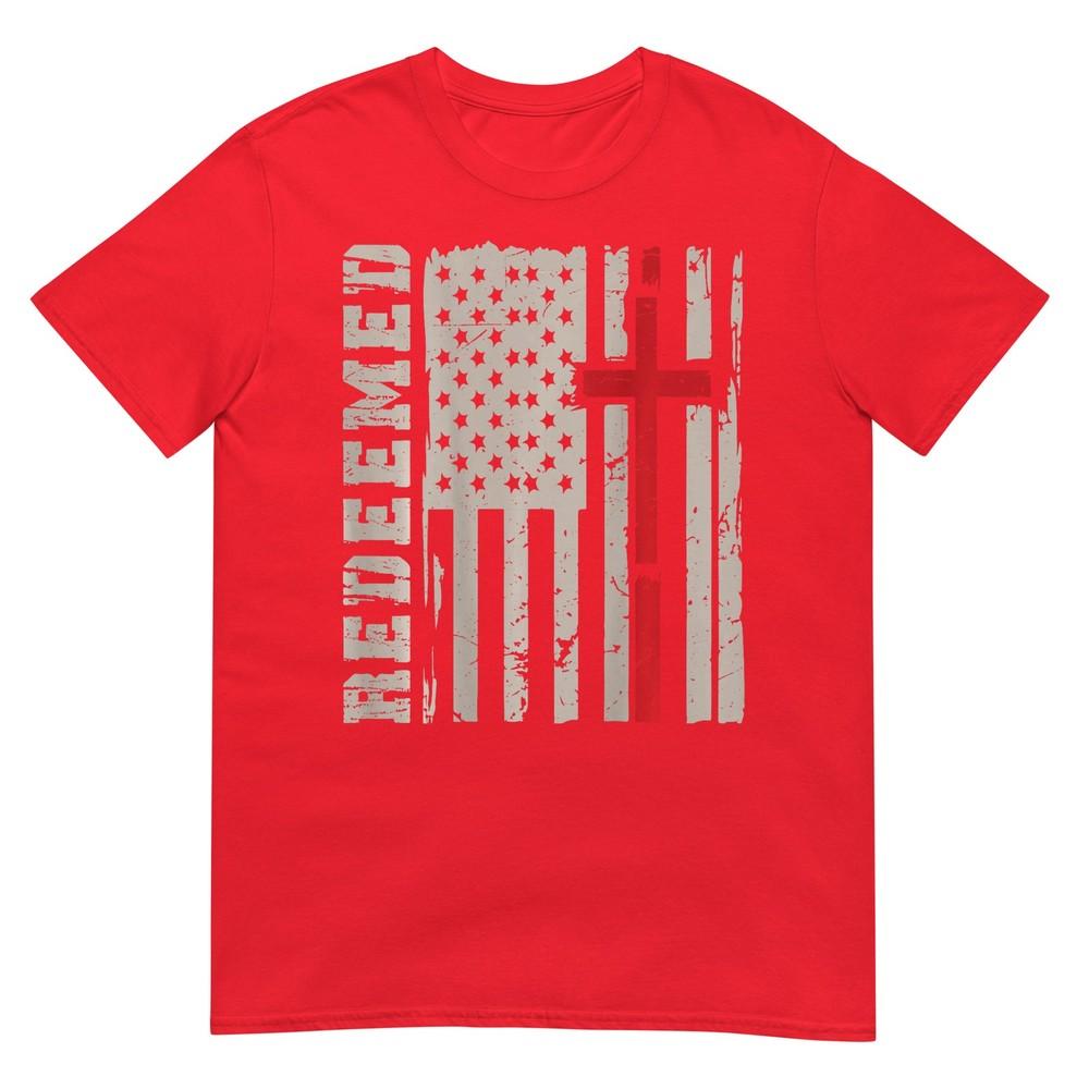 Unisexs Redeemed Christian Faith Cross God On Back Graphic Tee TShirt S