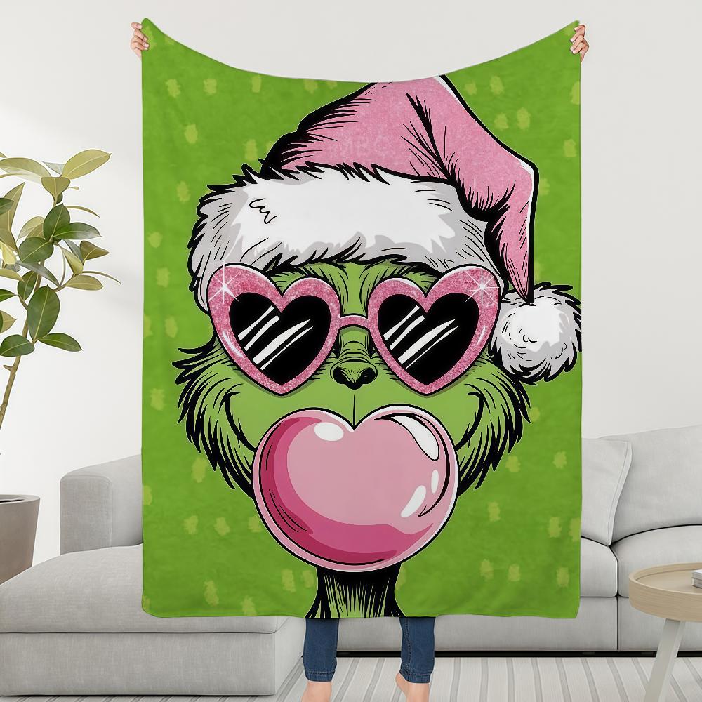 Blanket Throw Film Super Cosy Plush Living Room Christmas G-GrinchS Sofa Couch Childish Birthday The Gifts