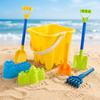 Beach Toy Set Sand Shovel Water Play Kit with Bucket Castle Molds Rake and Accessories for Outdoor Sand Activities