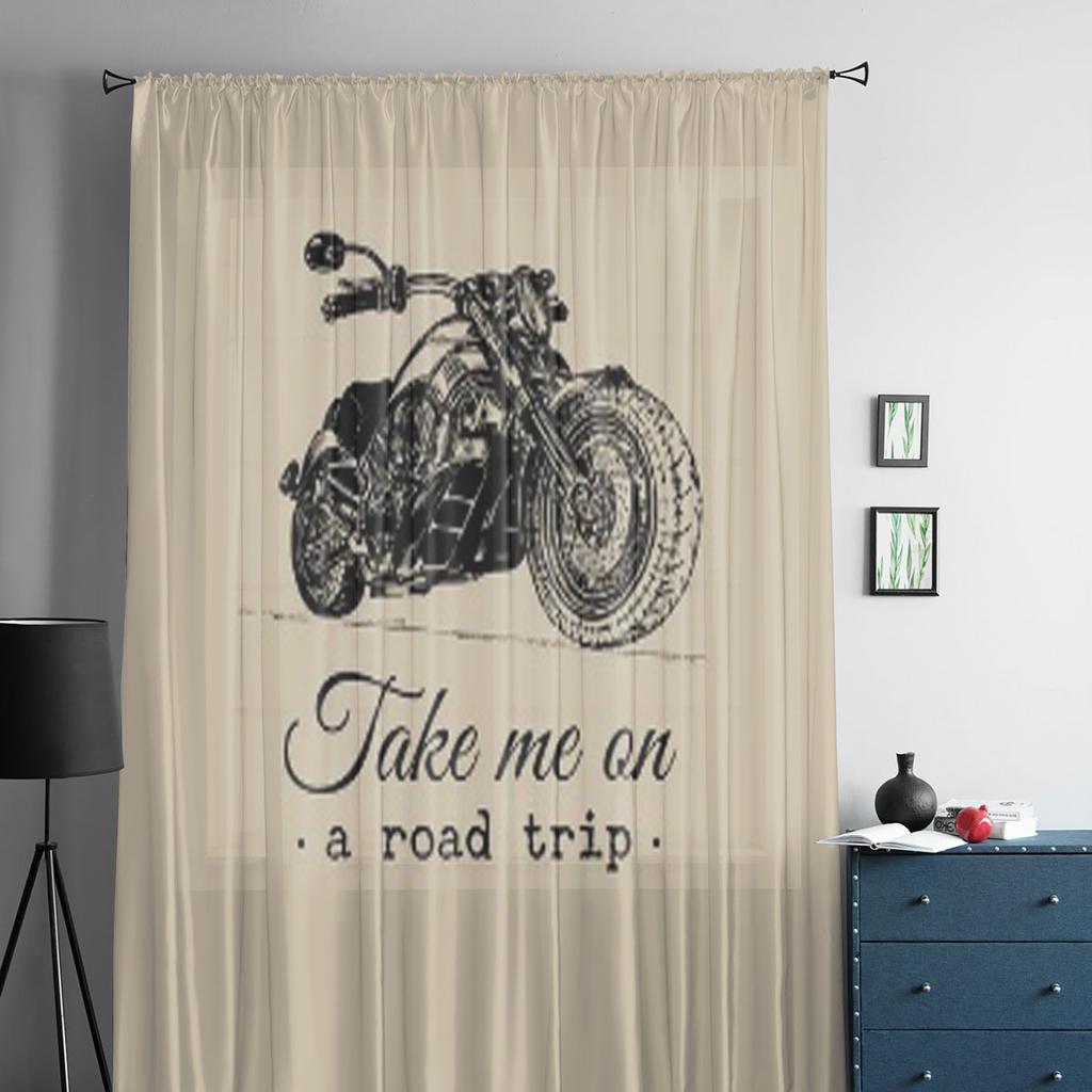 Zabierz Mnie w Podróż Inspirujący Plakat Szyfonowe Przezroczyste Zasłony do Dekoracji Salonu Sypialni Woale Okienne Tiulowa Zasłona