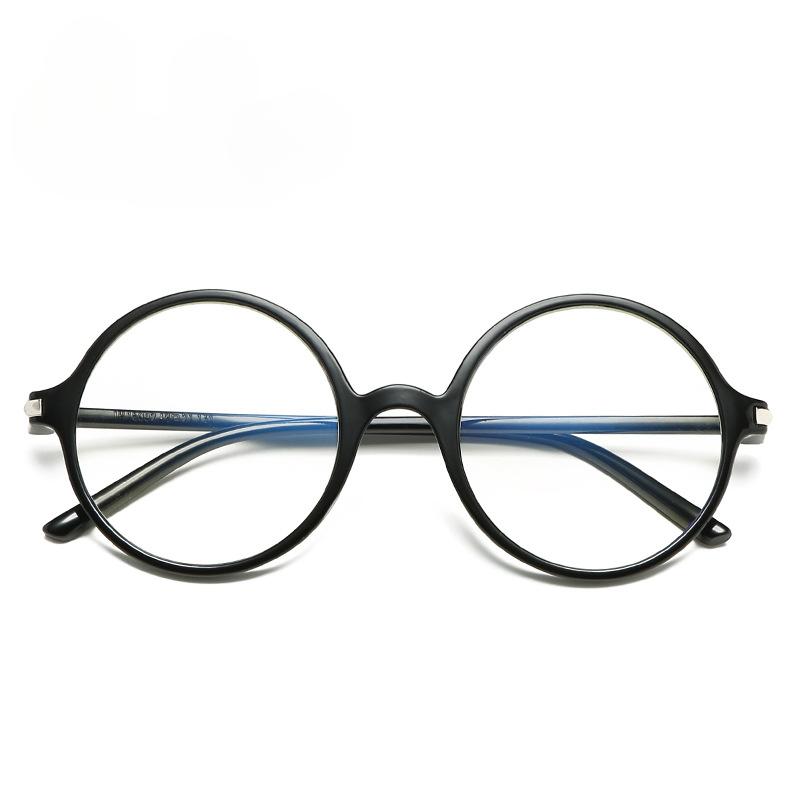 Retro Round Anti Blue Light Glasses, Flat Lenses, Transparent Lenses, Fashionable Glasses, Eye Protection Glasses Frame