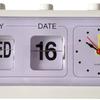 Desk Table Alarm Clock Manual Jump Calendar Desktop Alarm Clock for Study Room Office White