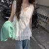 2026 Women's Sleeveless Lace Hem Vest Dress - Spring/Summer V-Neck Layering Camisole