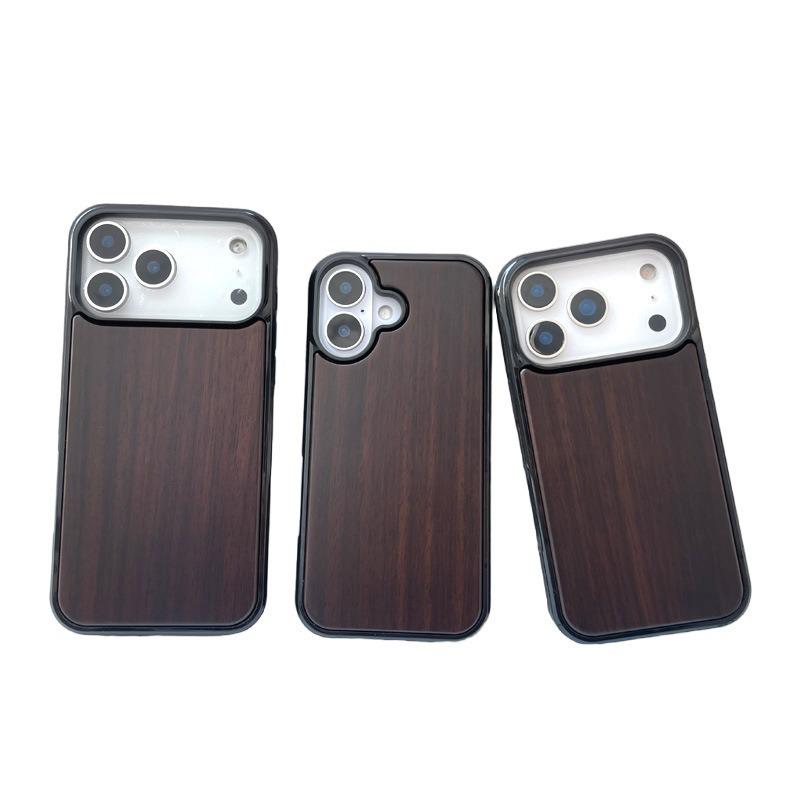 Ebony Drop-Proof Wooden Phone Case for iPhone 17 Pro - Thin, Lightweight, and Durable