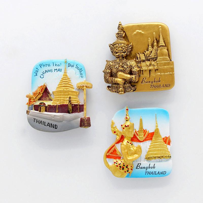 Thailand Pattaya Elephant Shrimp Soup 3D Magnetic Refrigerator Paste Souvenir Bangkok Fridge Magnets Collection  Home Decoration