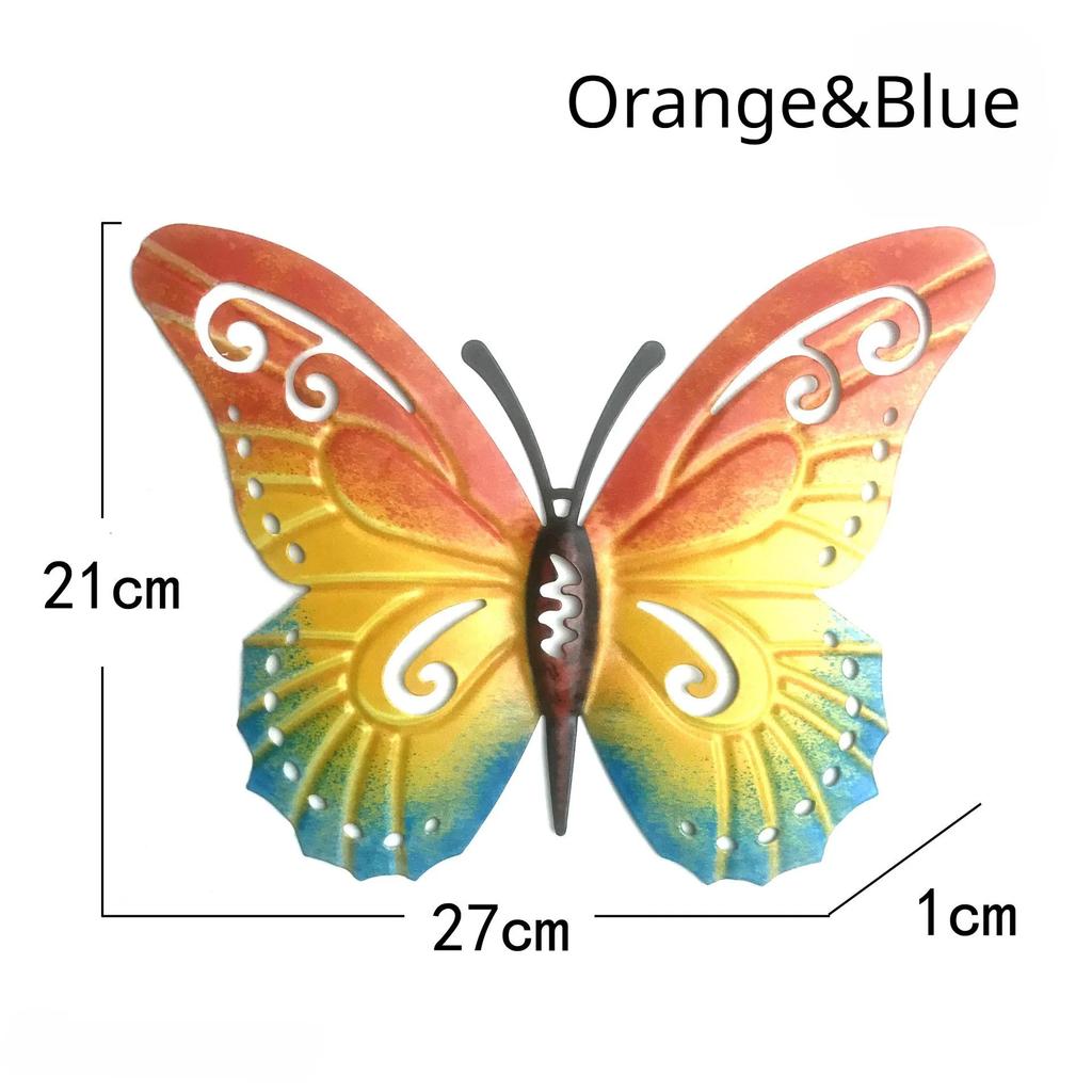Metal Butterfly Wall Decor 7 Colors Butterflies Sculpture Iron Indoor Outdoor Hanging Wall Art for Garden Yard Fence Home Gift