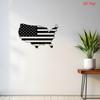 1pc Black Wrought Iron USA Shape Wall Art, Laser-Cut Patriotic Metal Decor with American Flag Pattern for Bedroom Living Room