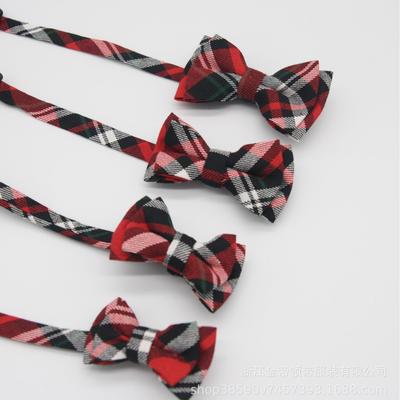 Cotton Red Checked Bow Accessories Blue Children'S Bow Tie Scottish Accessories Tie