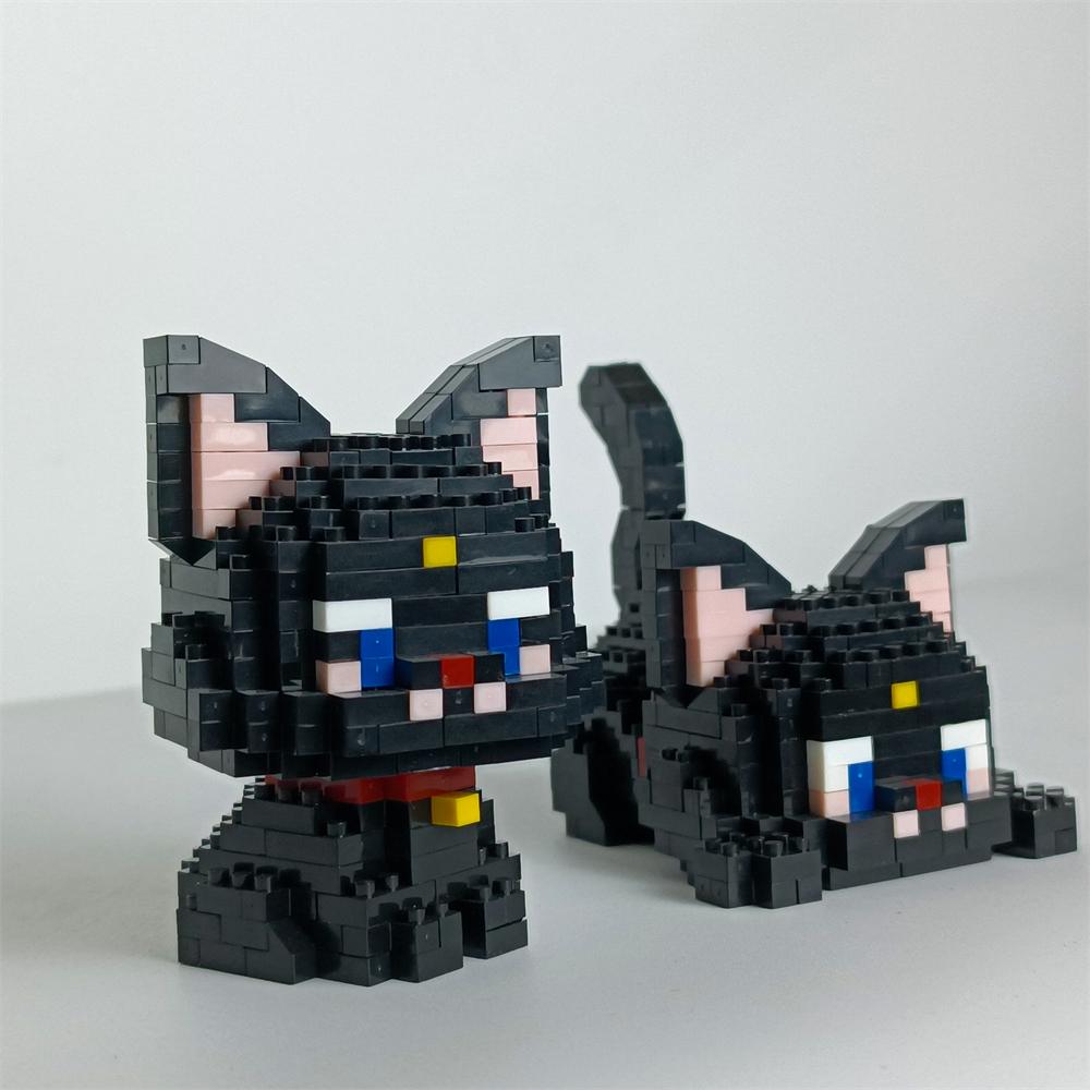 Micro Mini Super Niedlich Micro Katze Baustein Tiny Pet Serie Puppenfigur Das Perfekte Miniaturgeschenk für Katzenliebhaber und Mädchen
