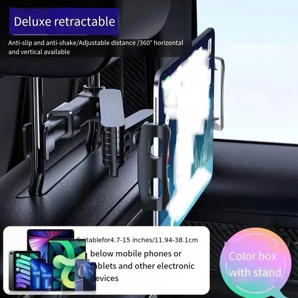 161° Rotation Car Rear Pillow Phone Tablet Holder Rotating Seat Headrest Telescopic Bracket For 1.7-11.9 Inch Universal Holder
