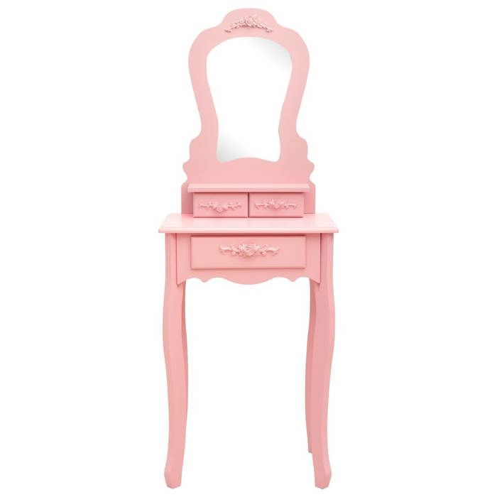 VidaXL Ensemble de coiffeuse avec tabouret Rose 50x59x136 cm Paulownia