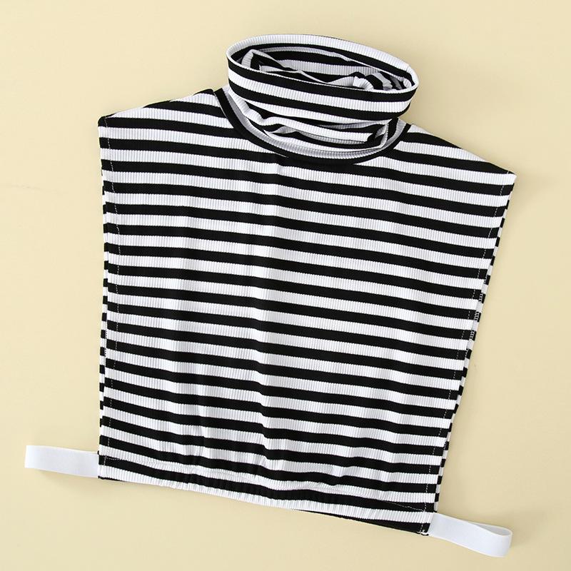Fake Collar Women'S Versatile Fake Collar With Sweater Turtleneck Striped Stand-Up Collar Bottoming Shirt With Cotton Fake Collar Inside