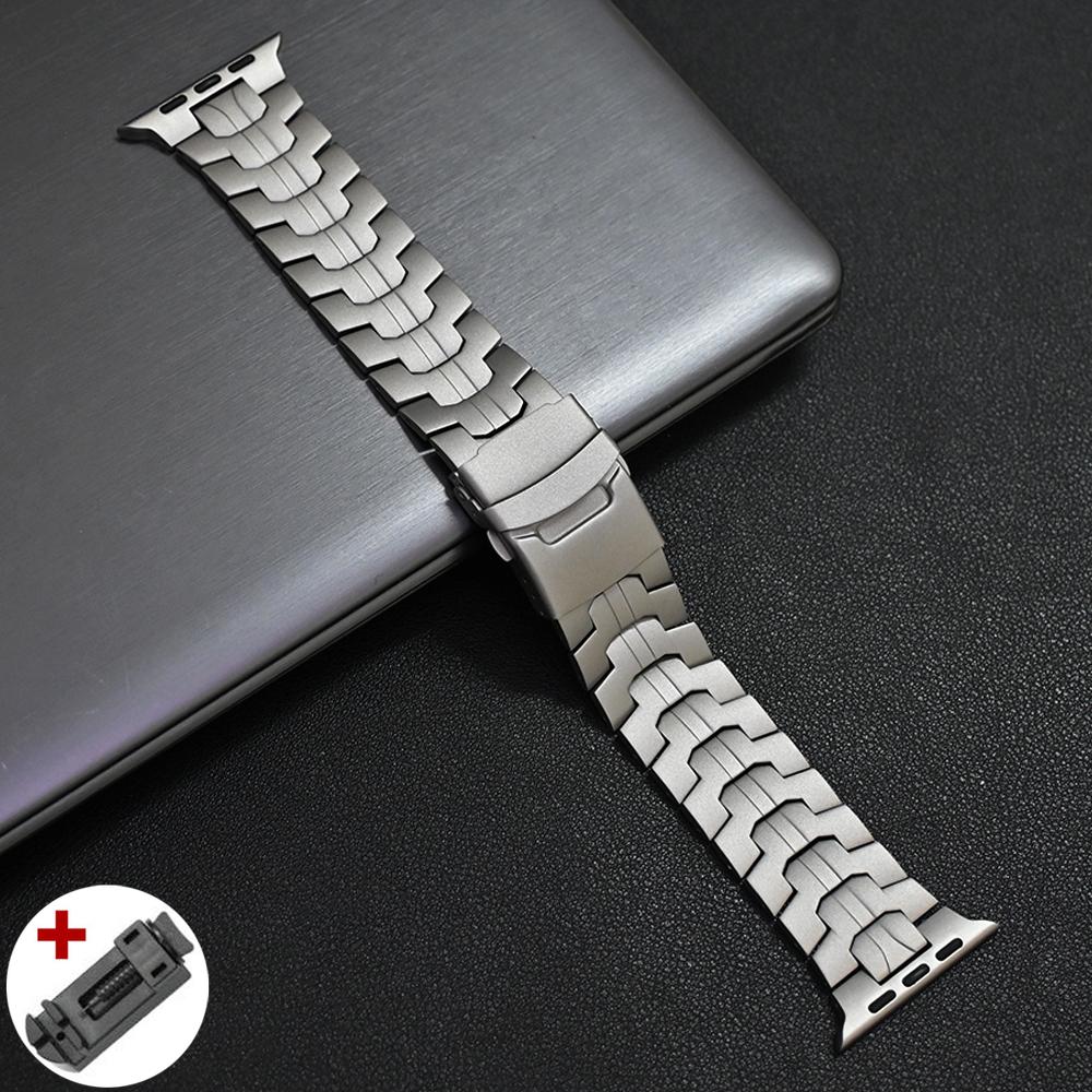 Titanium Orange Metal Band for Apple Watch 49mm 46mm 45mm 44mm Luxury Stainless Steel Bracelet for Series 10 9 8 7 6 5 4 Ultra2