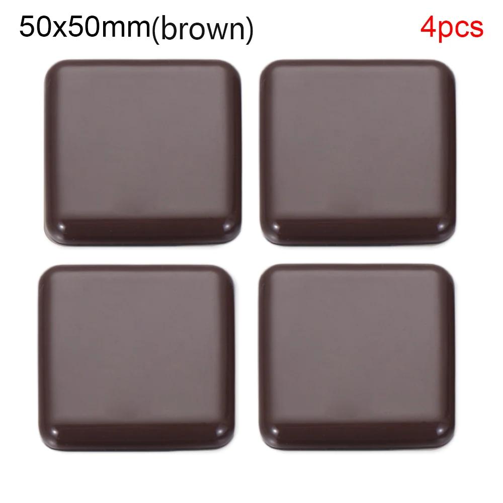 4Pcs Self-Adhesive Furniture Moving Slide Pad Round Square Wear-resisting Anti Noisy Chair Leg Slider Pads Floor Protector