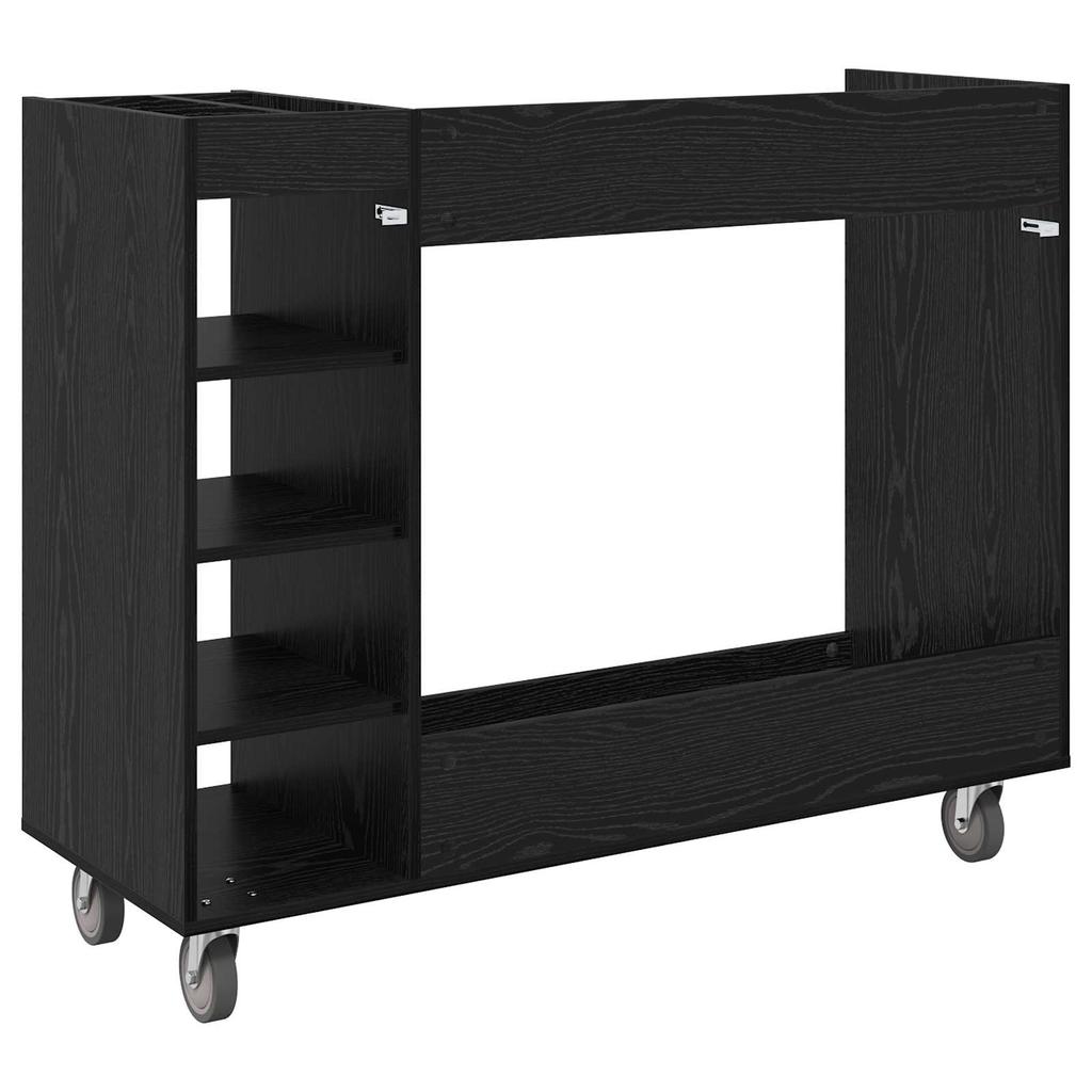 Golf Cabinet with Wheels Universal Black Oak Effect 120 x 45 x 98 cm