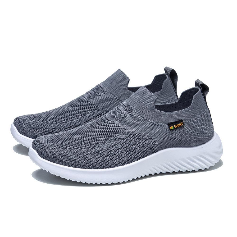 

Sports men s shoes fashion student casual shoes sneakers spring fly-woven men s sports shoes 39 сірий колір