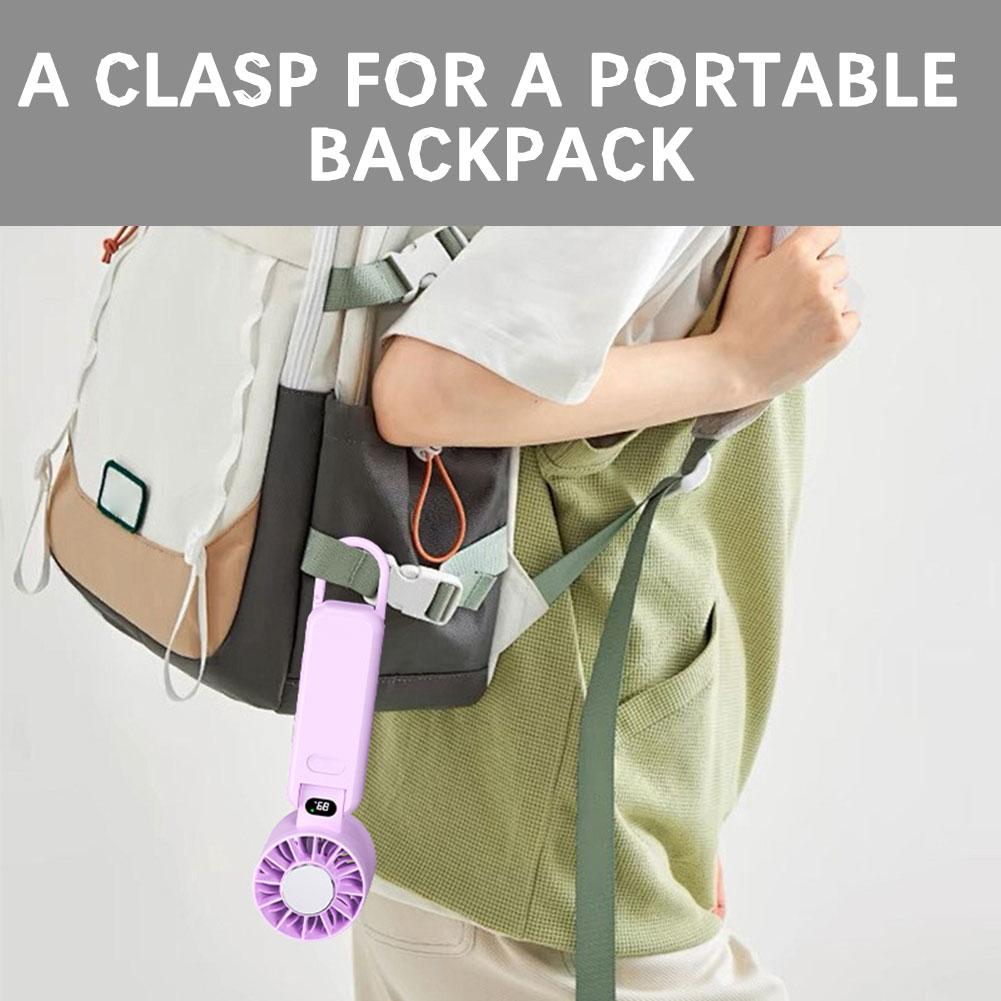 Foldable Mini Turbos Fan For Travel Digital Display Usb Charging Small Electric Fan For Home