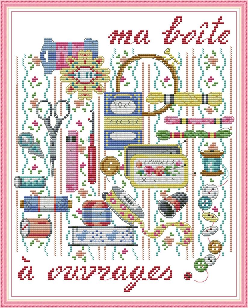 OWN4B Cross Stitch Embroidery Printed 11ct Sewing Easy Embroidery Set for 35x42cm Cross Stitch Kit, Pattern, Set, Beginners,