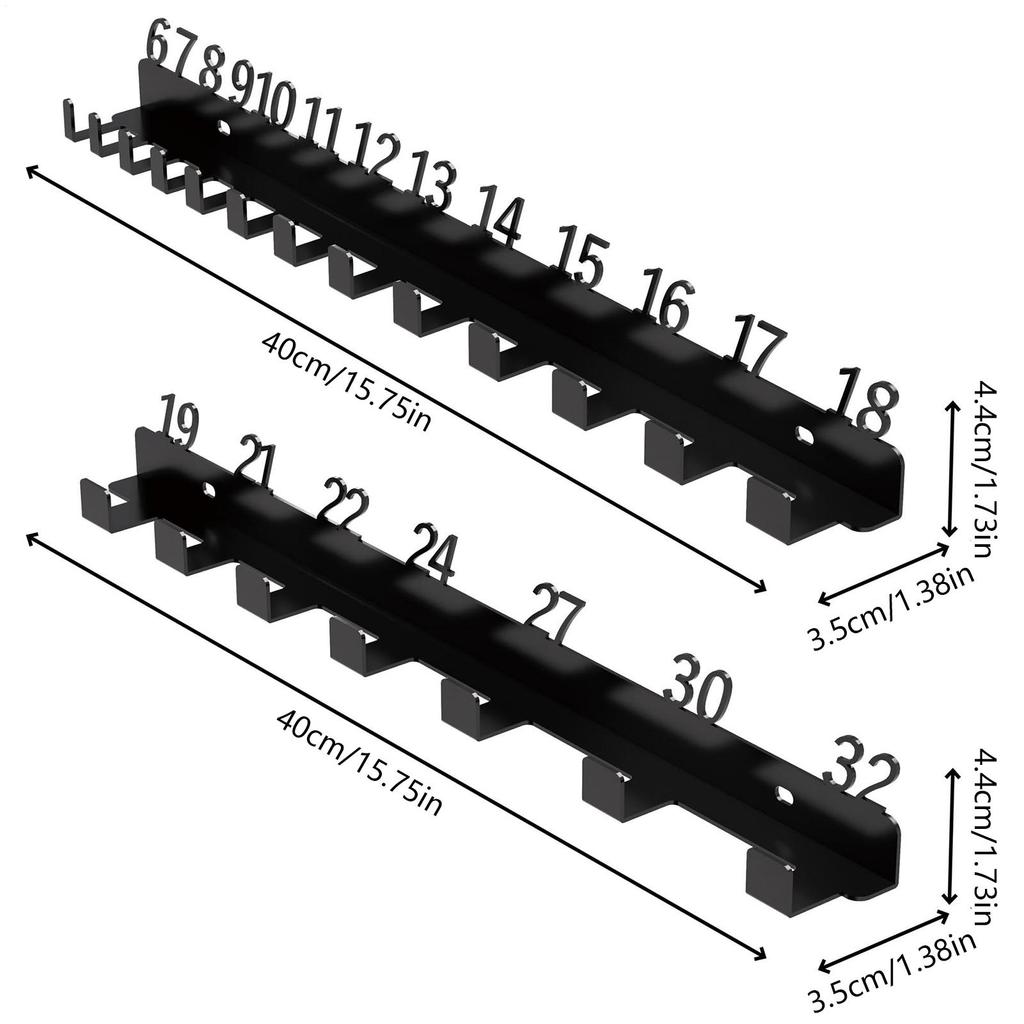 Wrench Organizer Wrench Wall Holder Wall Mount Storage Hook For Garage Shed Work Van Garden Shop Mechanic Yard Workshop