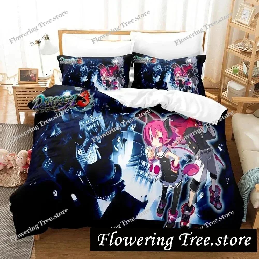 Anime Disgaea Bedding Set Duvet Cover Bed Set Quilt Cover Pillowcase Comforter King Queen Size Boys Adult Bedding Set029963