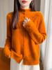 Velvet Knit Cardigan: Women's Half-High Collar, Thick Wave Pattern, Seven-Needle Crochet Sweater