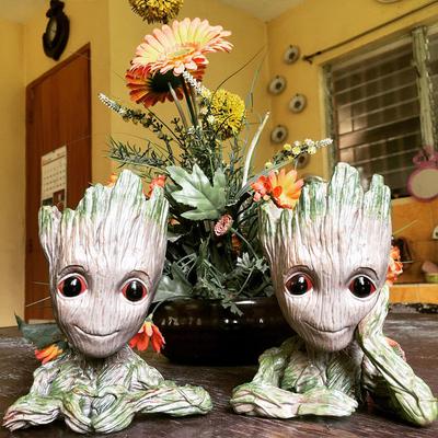 Groot Flower Home Decoration Vases Multifunction Groot Flower Pot Ornaments Arrangement Action Character Figurine Pen Holder