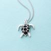 Buyee 925 Sterling Silver Big Pendant Chain Cute Turtle Sweet Necklace for Woman Unique Fashion Animal Fine Jewelry Chain