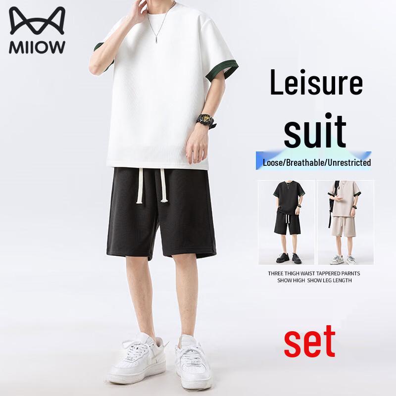 

Maoren Men s Summer Casual Short Sleeve Set L
