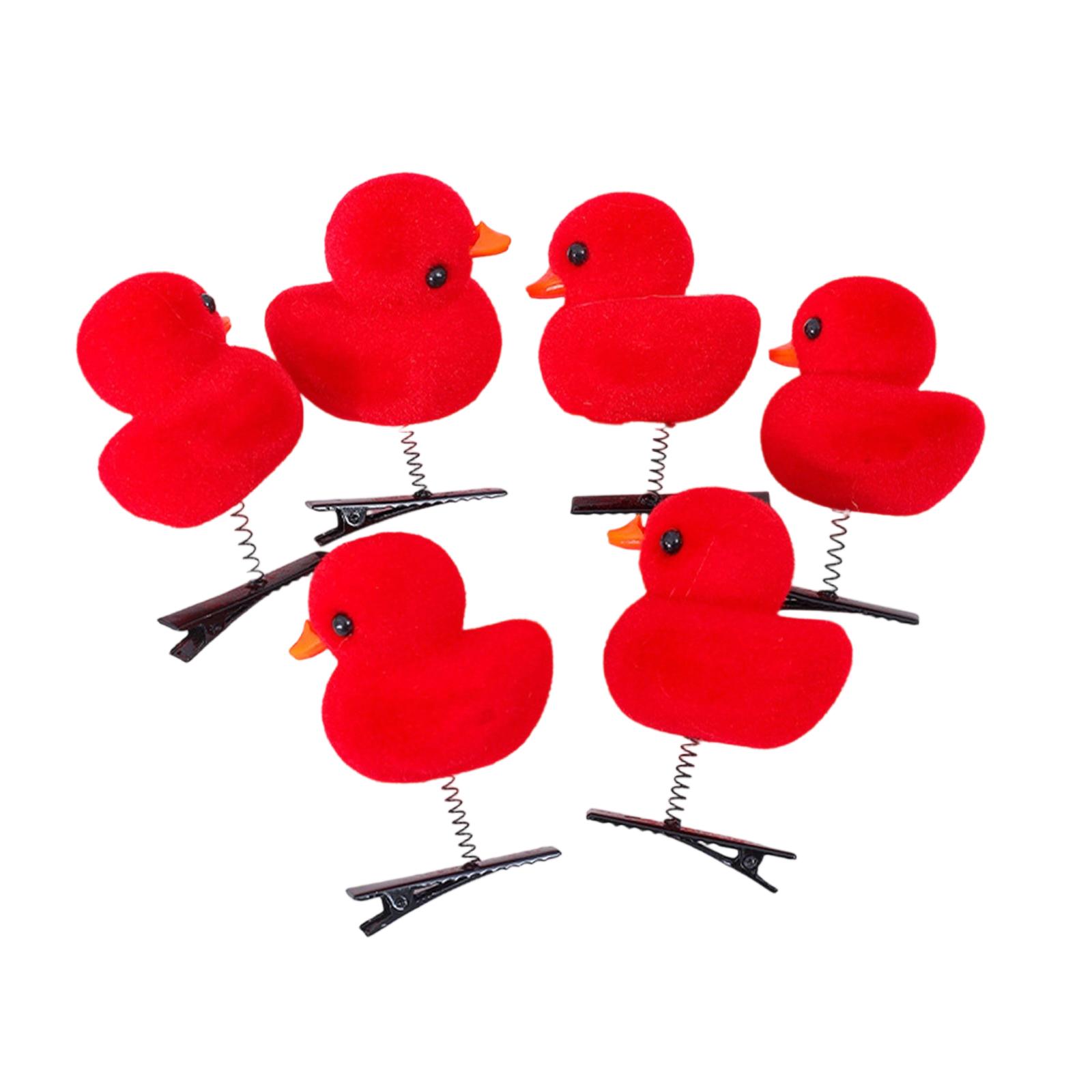 Children Hairpins Hair Clip Duck Shape for Kid Stage Wear Adorkable Sprout 2000s Girls Headdress Red