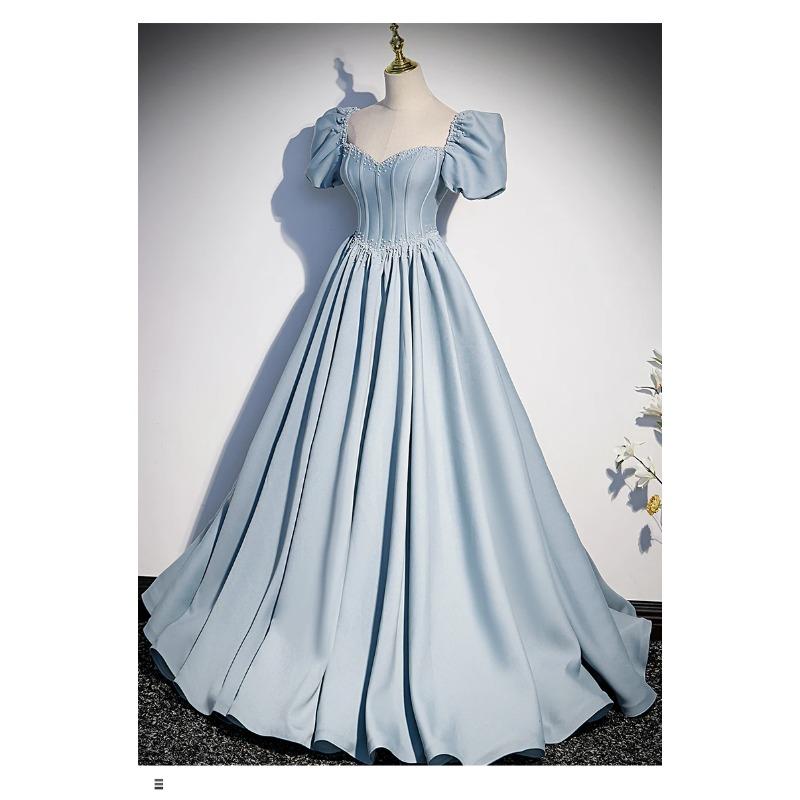 Long Dress Women Gown Dresses A Line Vestidos High Waist Y2k Streetwear Puff Sleeve Elegant Splice Party Night Work Evening