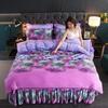 4pcs Bedding Set Fine Velvet Duvet Cover King Queen Size Thicken Quick Warm Coral Fleece Quilt Cover Bed Sheet Pillowcase