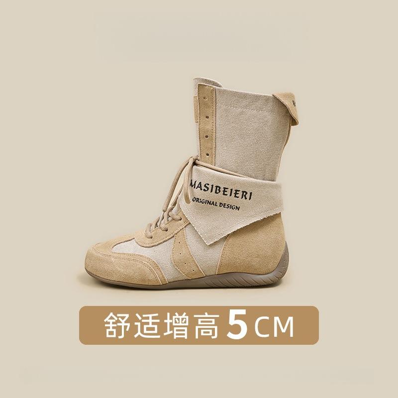 

2025 new trendy retro wasteland boots platform women s shoes thin breathable short boots leather hollow boots autumn 35