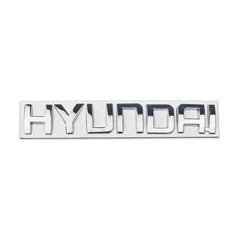 Emblem for Hyundai Logo Letters Sticker Car Rear Trunk Badge for Sonata Tuscon Santafe I40 I30 I10 I20 IX35 IX20 Solaris Tuscani ZZ35