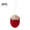 Holiday Hanging Decor for Christmas Trees Velvet Flocking Ornament Sparkly Rhinestones Red Candy Acorn Butterfly Tree Bows Reindeer Ornaments