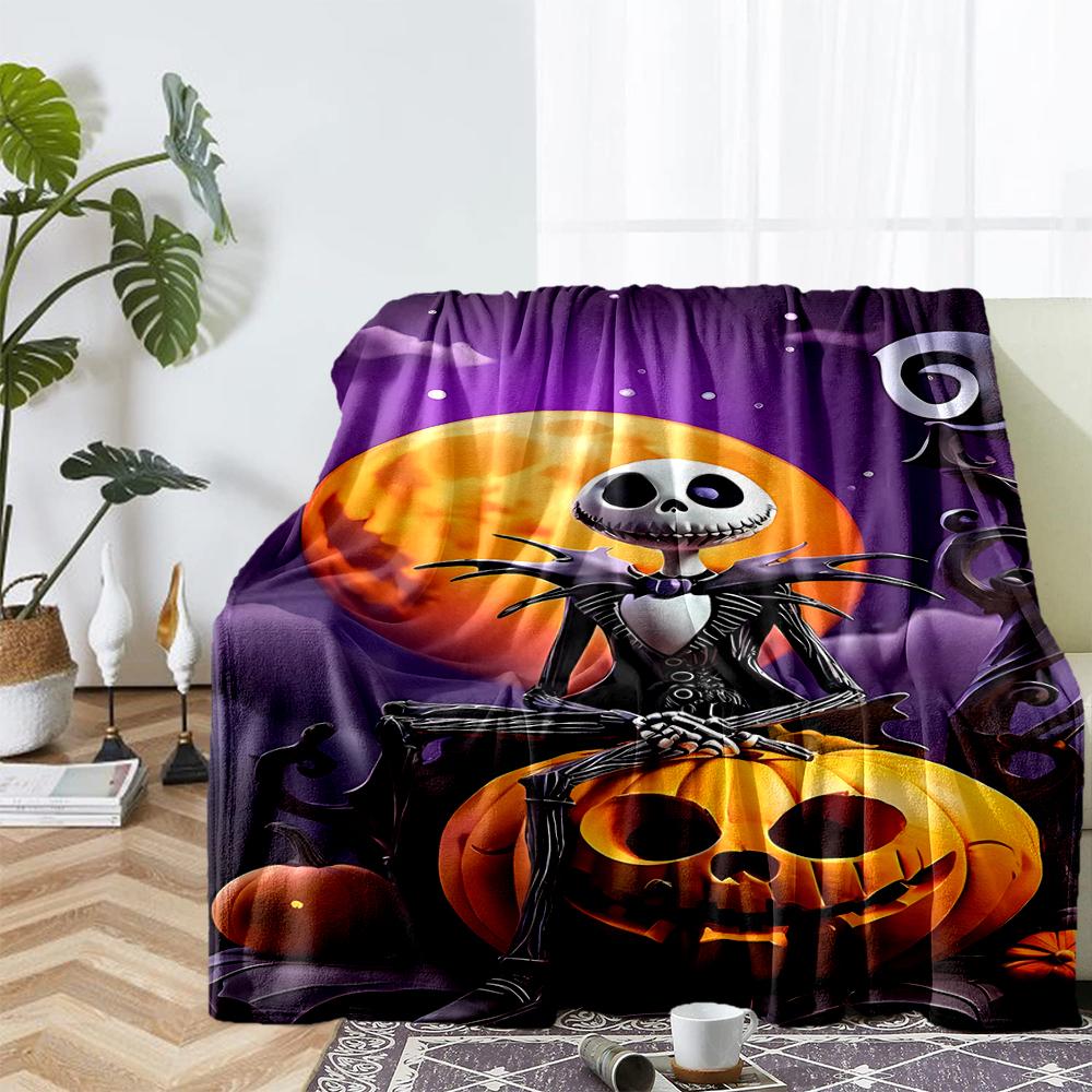 The Nightmare Before Christmas Theme Printed Blanket - Perfect for Couch, Bed, Travel & Outdoor Use | Machine Washable, Cozy & Durable.