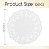 100 Pcs 4.5 Inch Paper Doilies, Round White Lace Doilies Disposable Doily for Tables Paper Doily for Food, Crafts, Baby Showers, Party, Wedding,