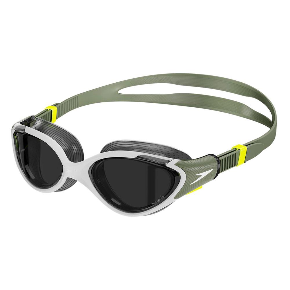 Speedo Biofuse Swimming Glasses Polarized Green and White