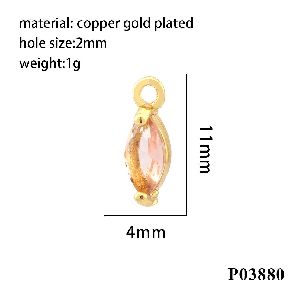 18K Gold-Plated Zircon Marquise Pendant DIY Jewelry Materials