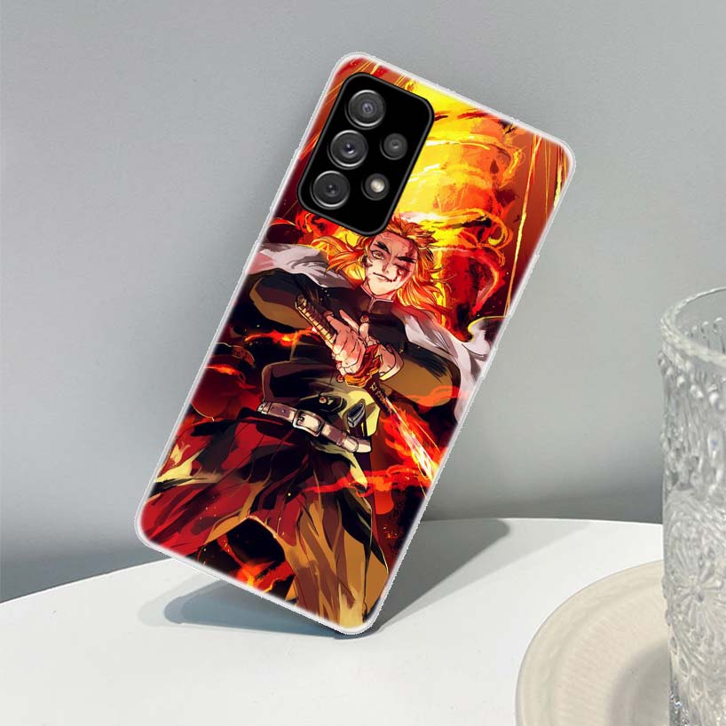 Demon Slayer Rengoku Kyoujurou Phone Case For Samsung Galaxy A72 A71 A52 A51 A42 A32 A22 A21S A12 M12 M21 M30 M31S M51 Cover
