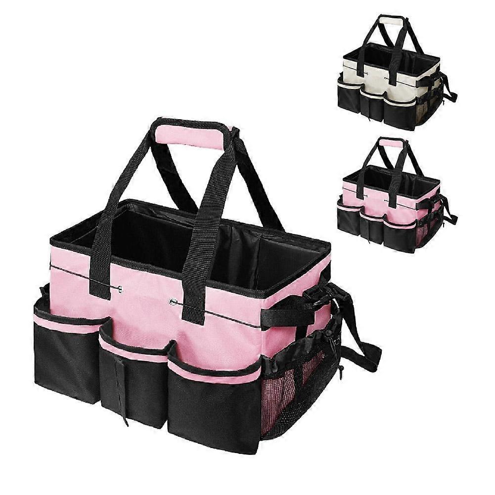 Large Multi-Compartment Cleaning Tote Bag With Removable Dividers