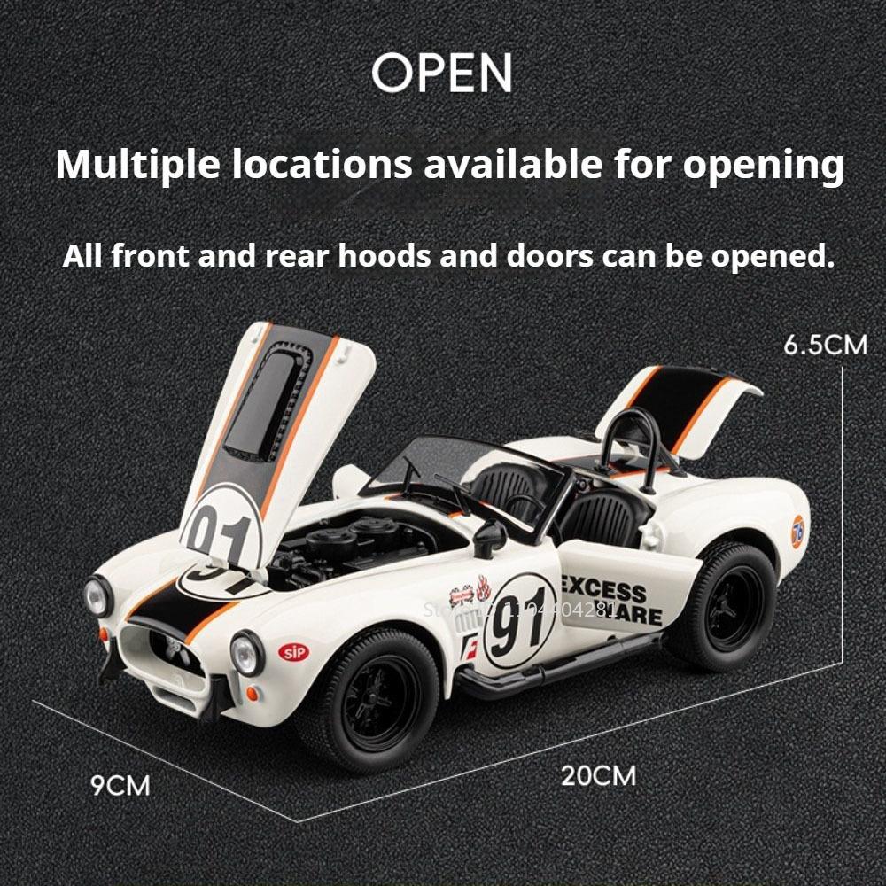 1:22 Shelby Cobra RWB 993 Miniature Toys Alloy Diecast Model Car Doors Opened Sound Light Pull Back Sportscar Exquisite Ornament