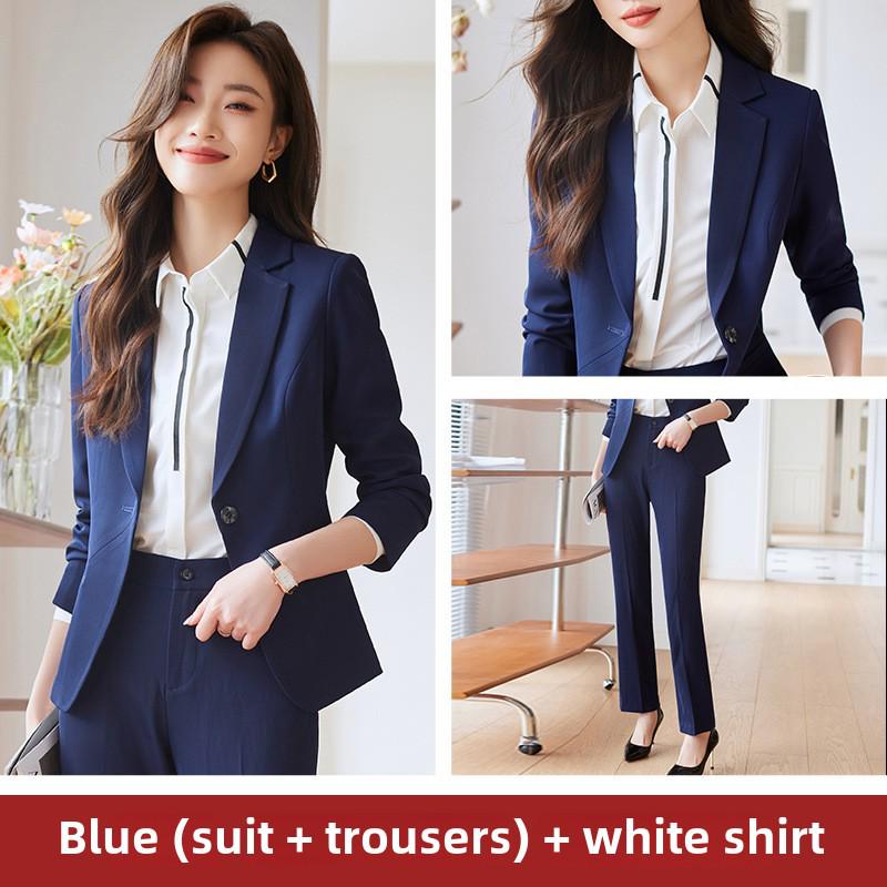 Costum de birou profesional coreean pentru femei, primăvara 2025, croială slim fit