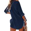 Women's Summer V-Neck Hooded Beach Cover-up with Pockets, 2025 