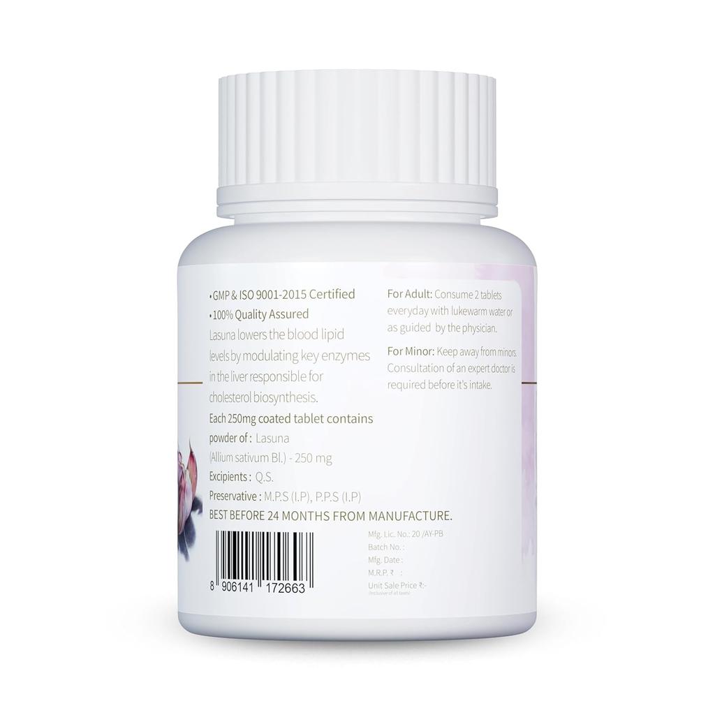 Jeena Sikho Lasuna Tablet Herbal Heart Wellness Supplement Natural Garlic Multivitamin Ayurvedic 60 Tablets Pack of 1