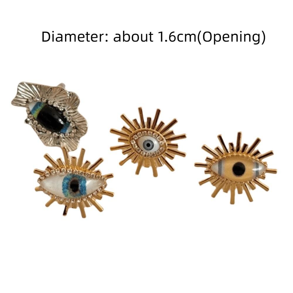 Blue Eyes Exaggerated Ring Geometric Vintage Gold Ring Personality Demon Eye Ring  Decoration