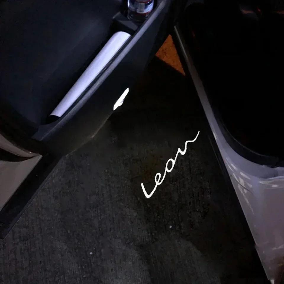 2 Stück Auto HD Projektor Lampe Auto Tür Kabellos Willkommenslicht LED Zubehör Für SEAT Cupra Ibiza Leon Ateca Arona