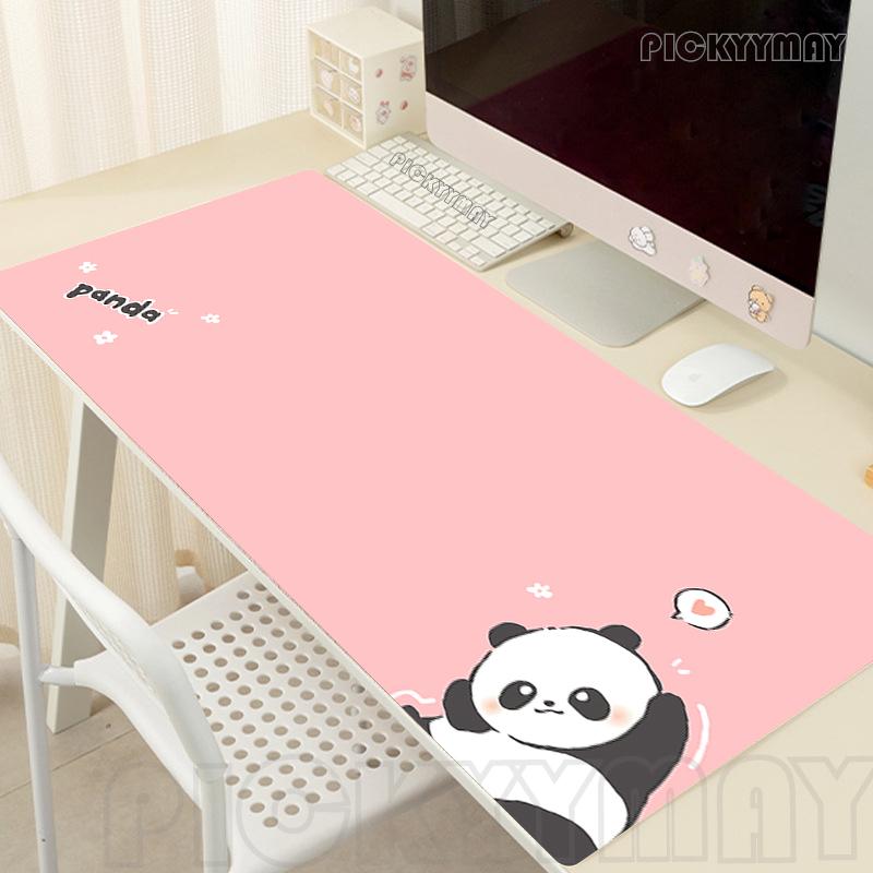 Gamer Mousepad Panda Mouse Pad Large Mouse Mat Green Deskpads Antislip Rubber Desk Rug PC Desk Mats Cute Mousepads xcm